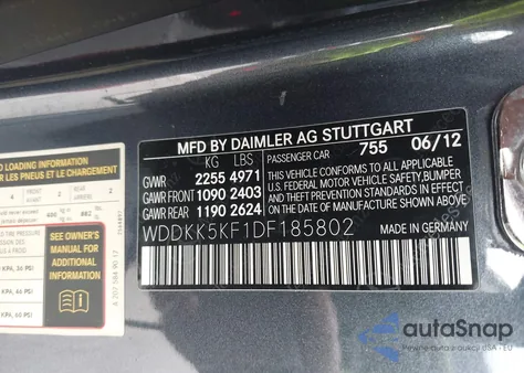 2013 Mercedes-Benz E 350 из США, поврежденный, VIN WDDKK5KF1DF185802